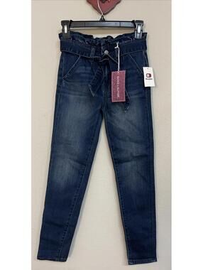 Buckle Girls Gloss & Glitter Size 12 Dark Blue Pull-On Denim Jeans NWT! A4365